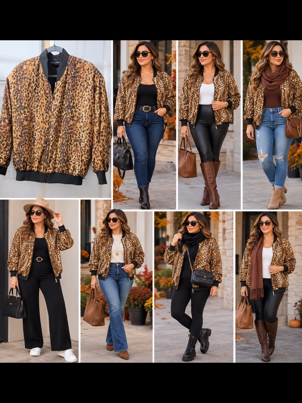 Leopard Print Bomber Jacket - Women's Animal Print Jacket
